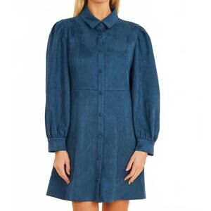 NEW DOLCE CABO faux suede tailored dress in dark teal